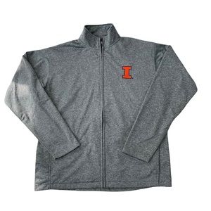 Knight Apparel Illinois Fighting Illini Full Zip Jacket | Gray | Size XL